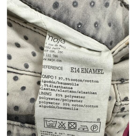 Maje grey mid-rise polka dot skinny women's jeans faded casual retro size medium - Picture 6 of 6